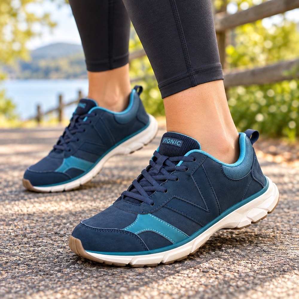 Vionic Zanny Navy Teal Nubuck Walking Sneakers Womens 10 1st Ray Technology